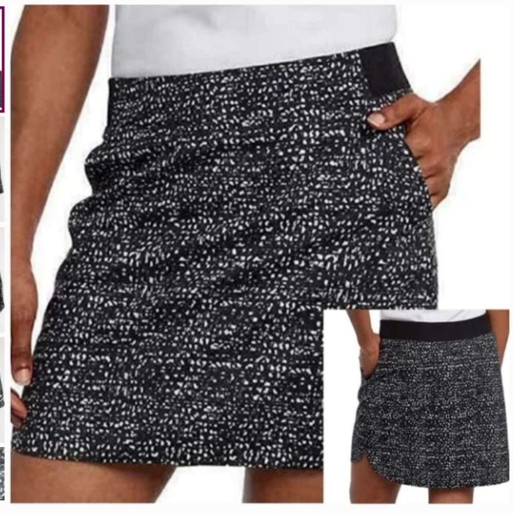 Cypress Club Black And White Tummy Smoothing Golf or Tennis Skirt/Skort Sz XXL